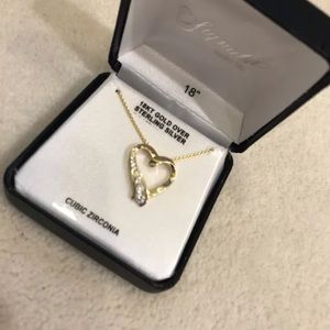 Signature Heart Necklace Gold Over Sterling Silver
